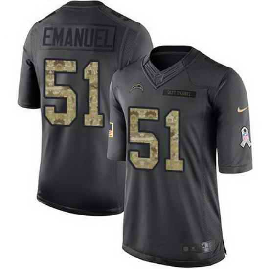Nike Chargers #51 Kyle Emanuel Black Mens Stitched NFL Limited 2016 Salute to Service Jersey